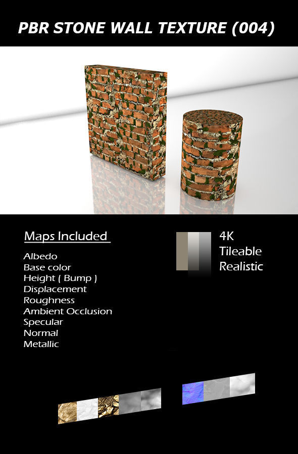 REALISTIC TILEABLE PBR MOSSY STONE WALL 004 Texture_1