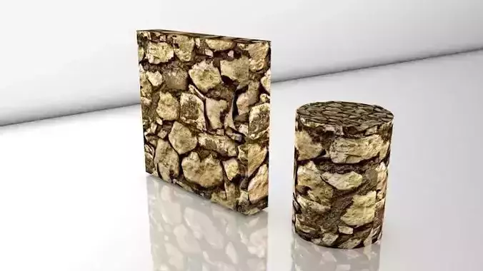 Realistic  Seamless PBR Stone Wall 005