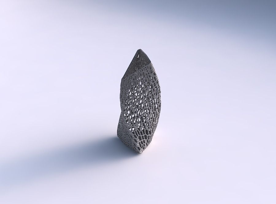 Vase twist tipped triangle with dense organic lattice 2 3D print model_5