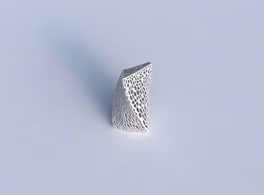 Vase twist tipped triangle with dense organic lattice 2 3D print model_1