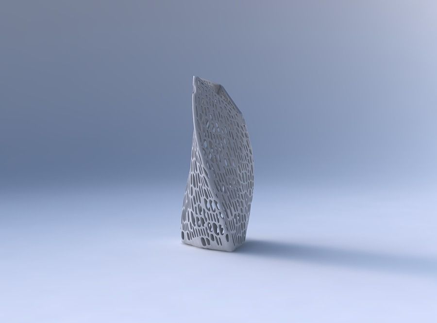 Vase twist tipped triangle with dense organic lattice 2 3D print model_4