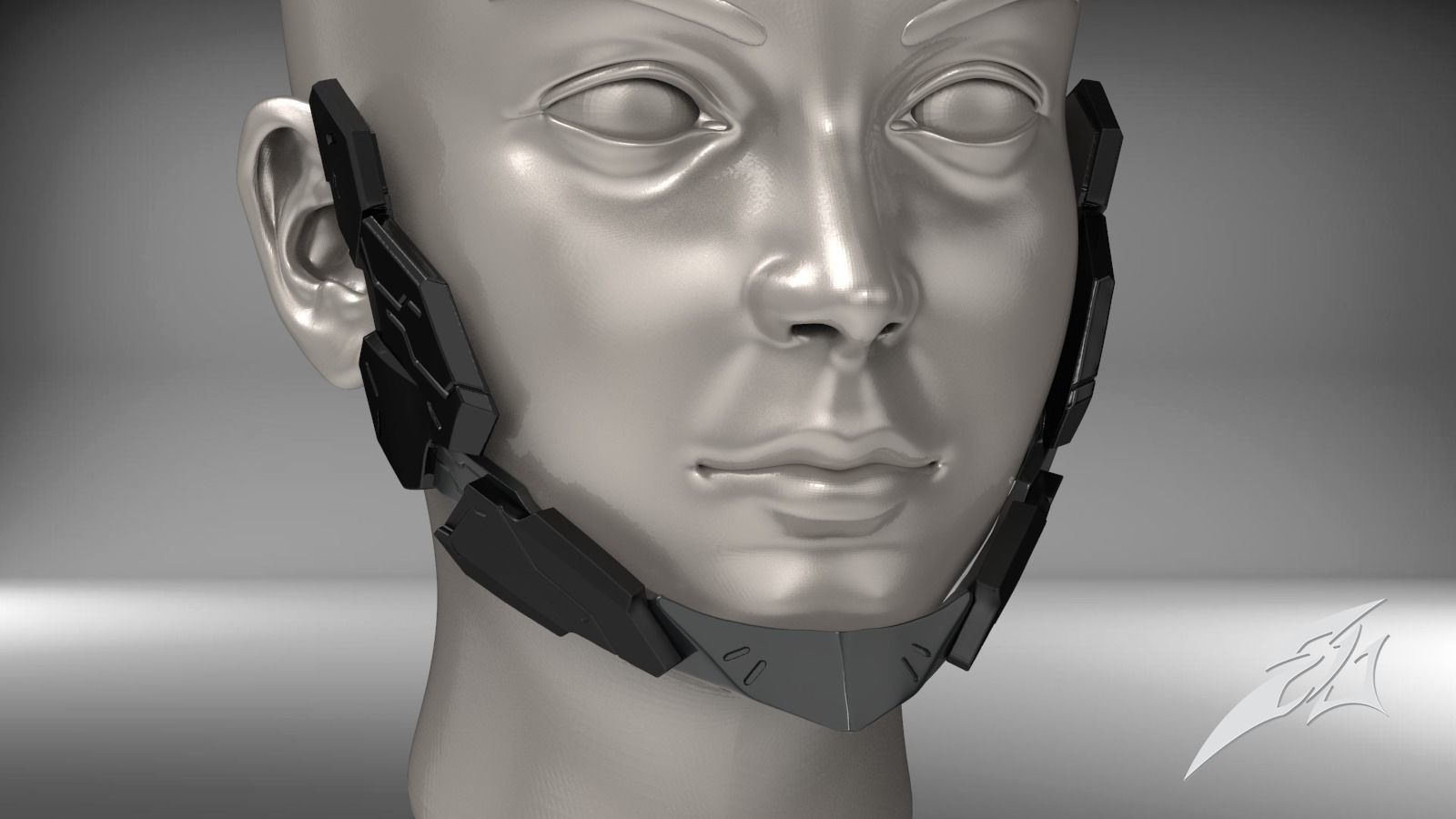 Cyborg Jaw Armor Wearable 3D print model_2