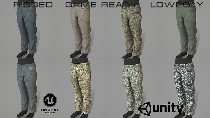 Capital pants Low-poly 3D model