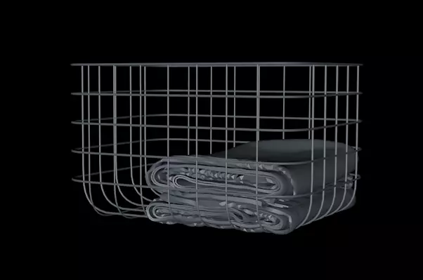 towel wire basket with towels in it Free 3D model