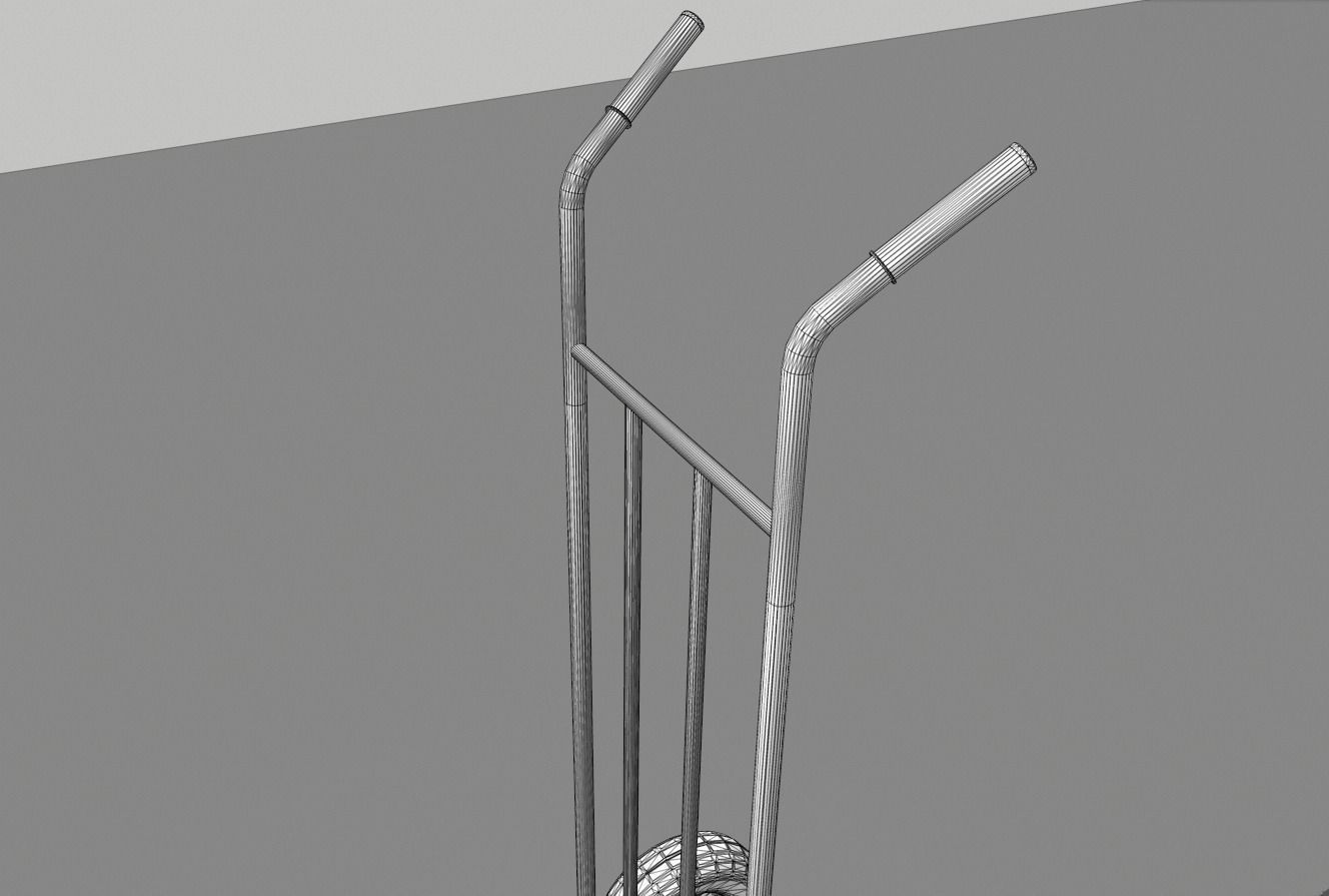 Industrial Hand Trolley 3 Low-poly 3D model_8
