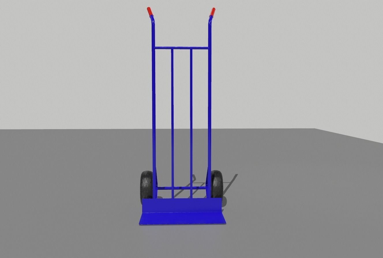 Industrial Hand Trolley 3 Low-poly 3D model_6