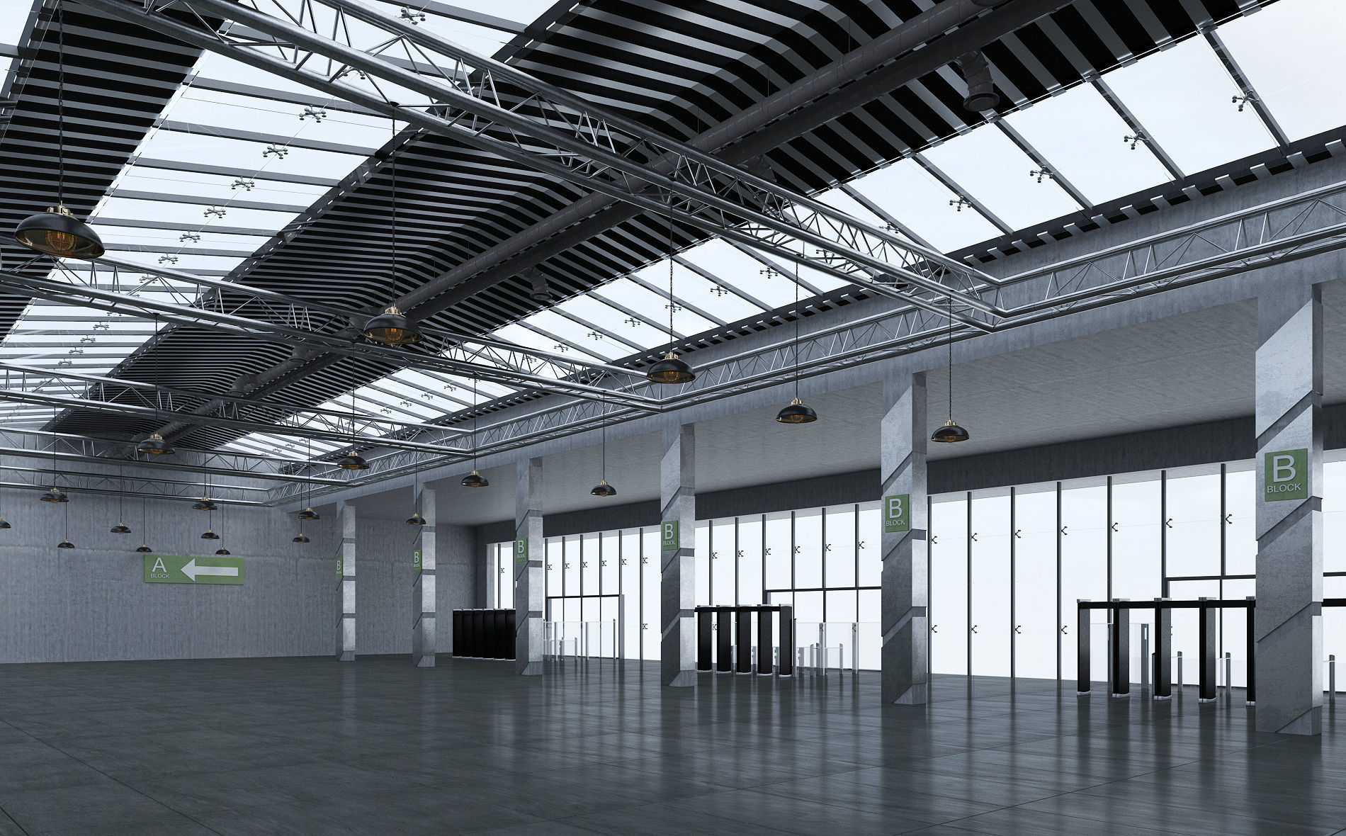 Exhibition Hall 3D model_5