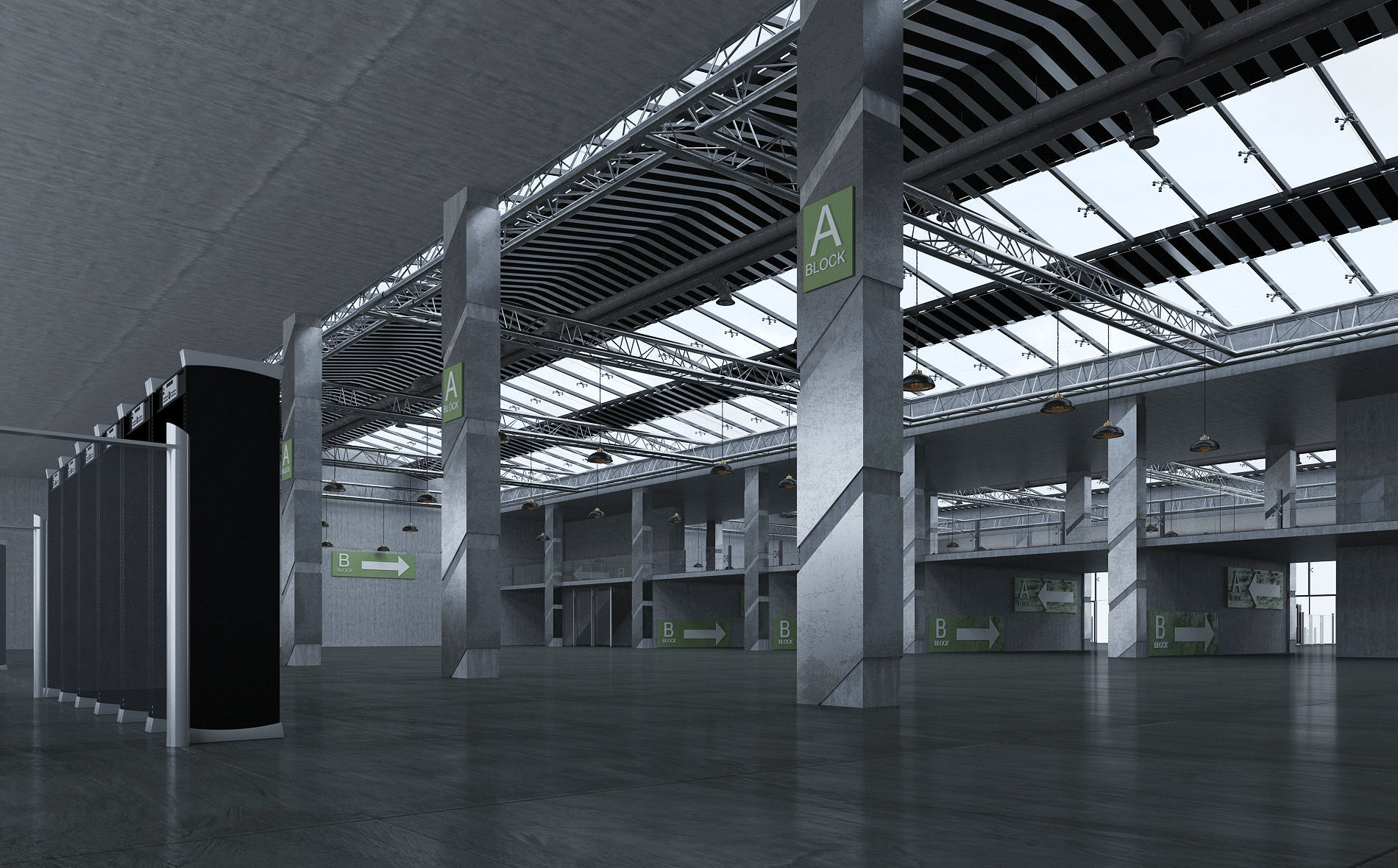 Exhibition Hall 3D model_3
