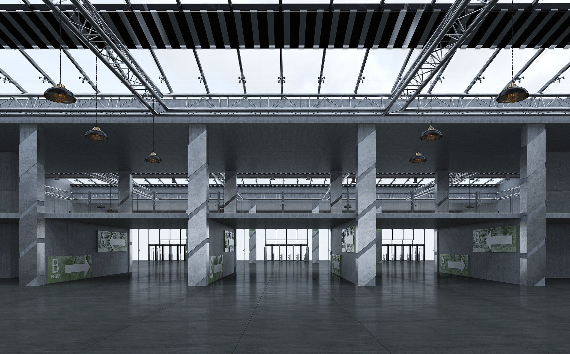Exhibition Hall 3D model_6