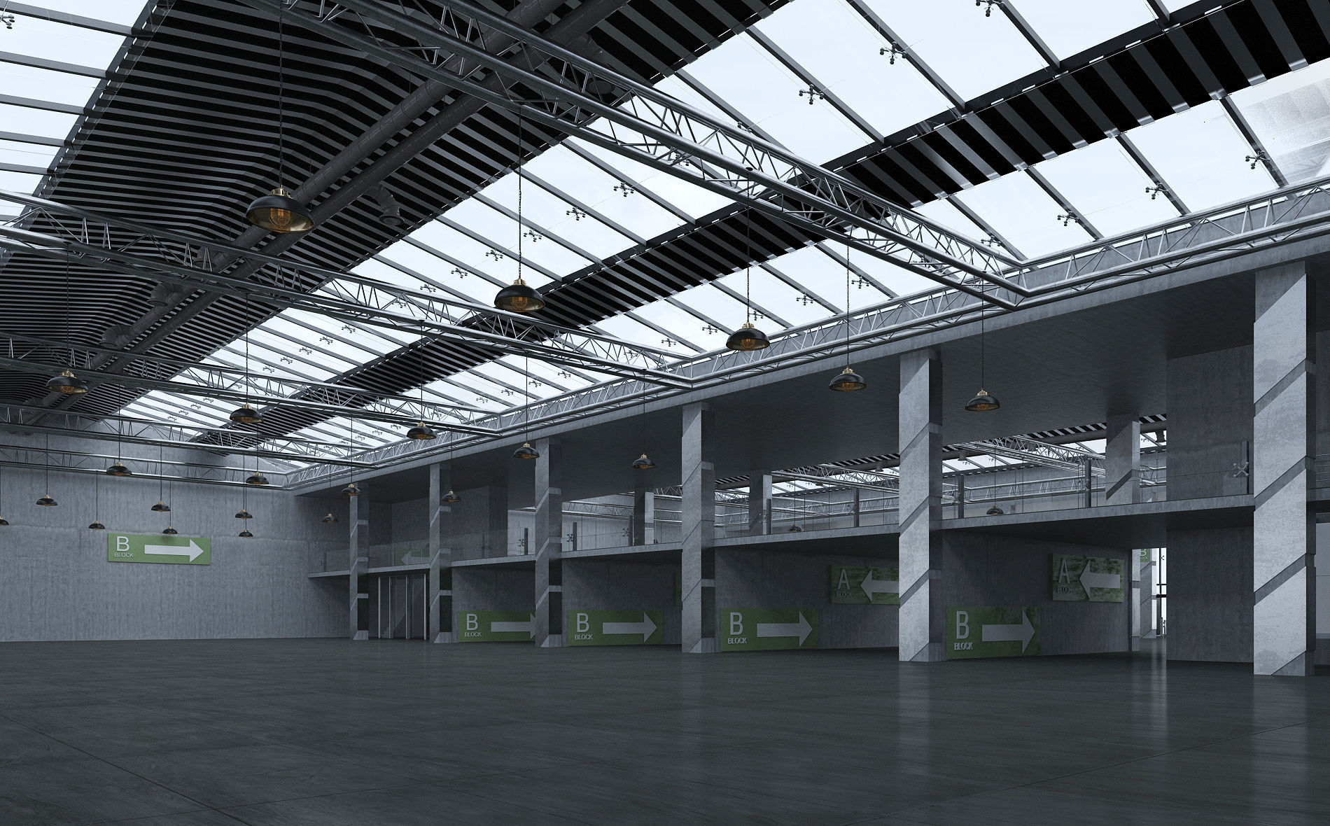 Exhibition Hall 3D model_1