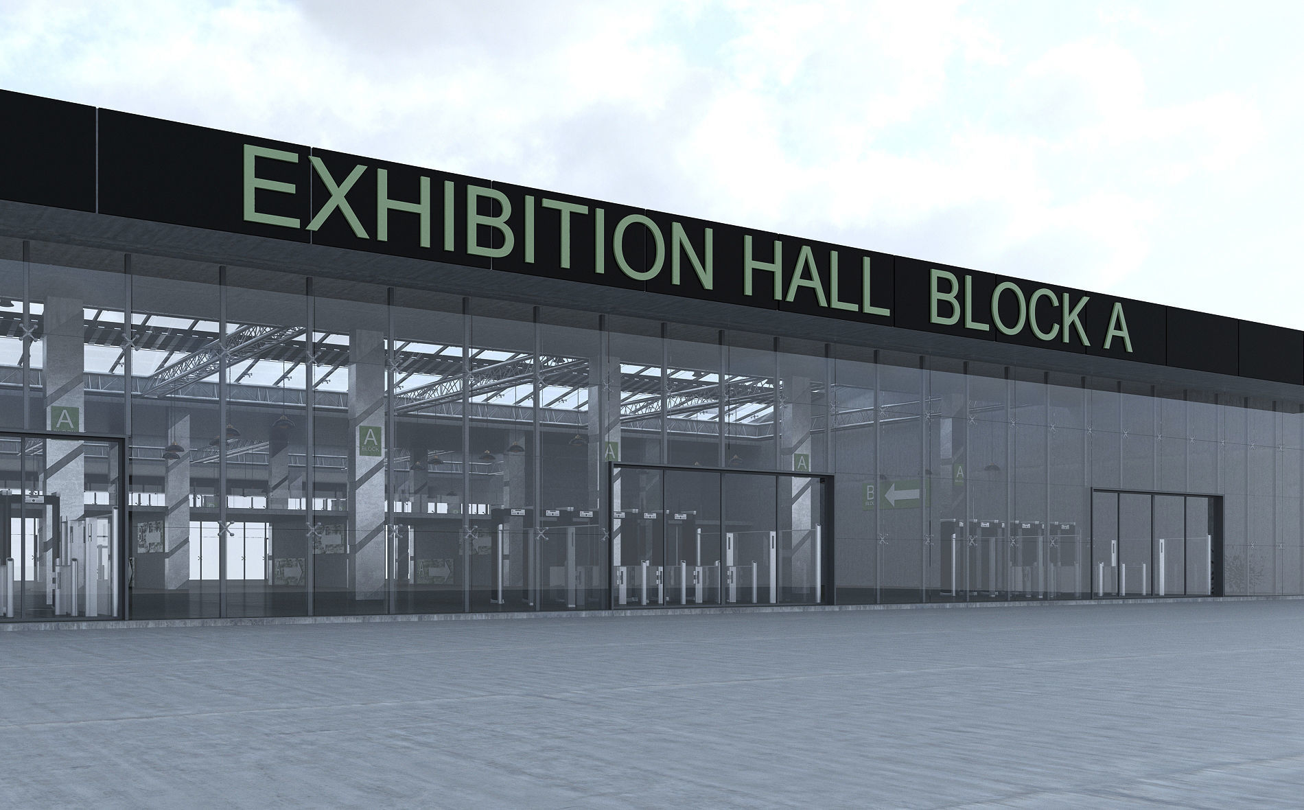 Exhibition Hall 3D model_8