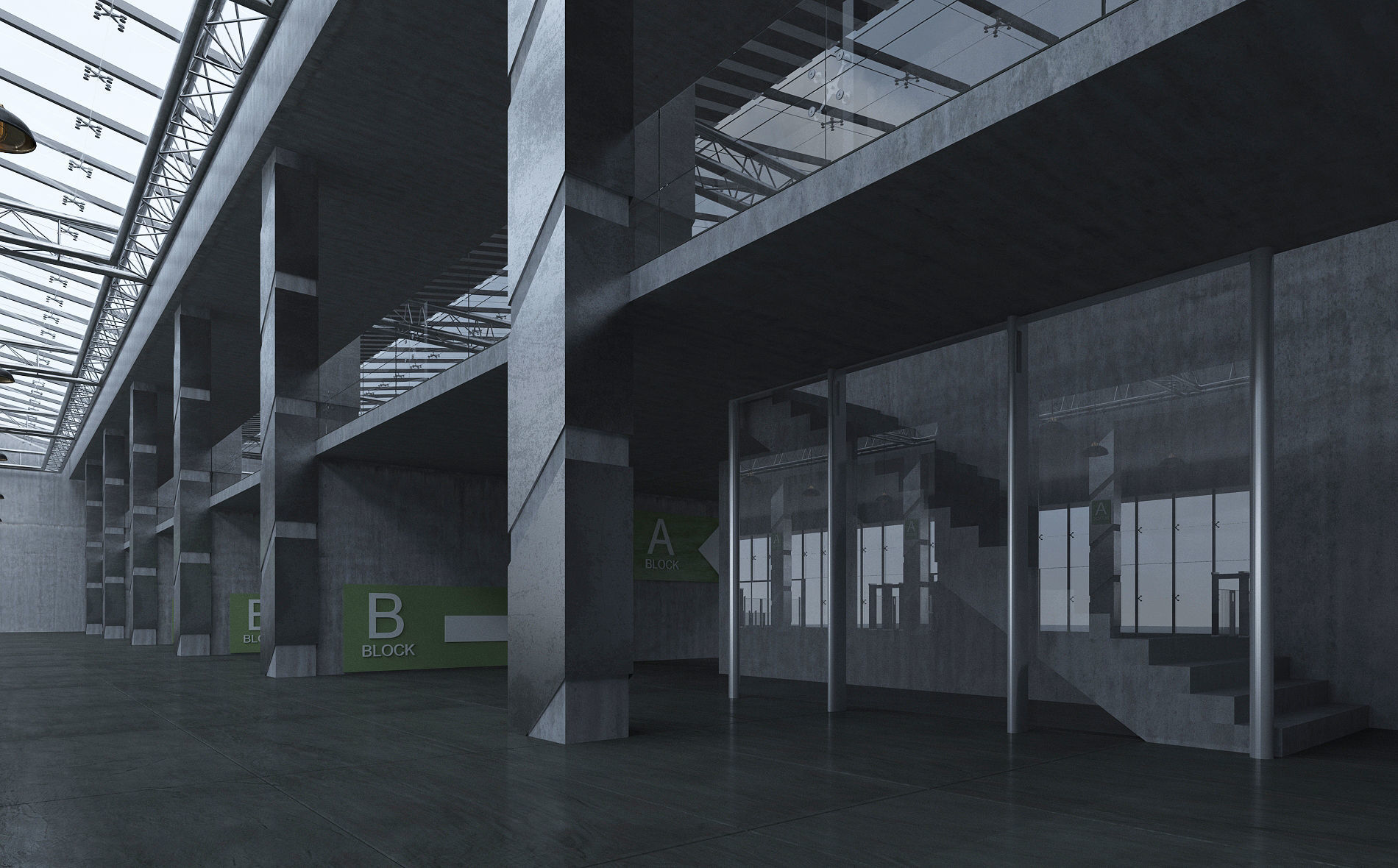 Exhibition Hall 3D model_7