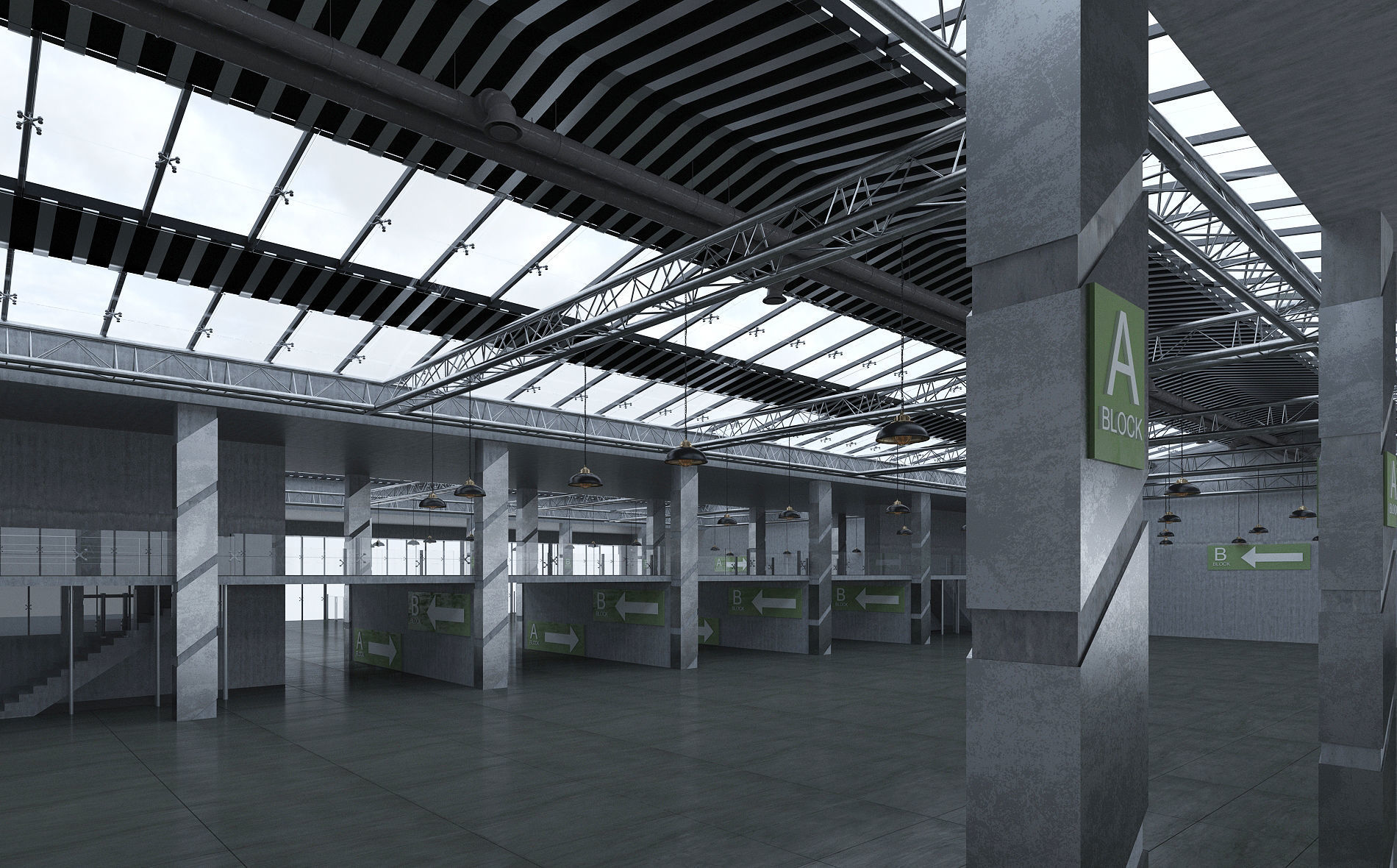 Exhibition Hall 3D model_2