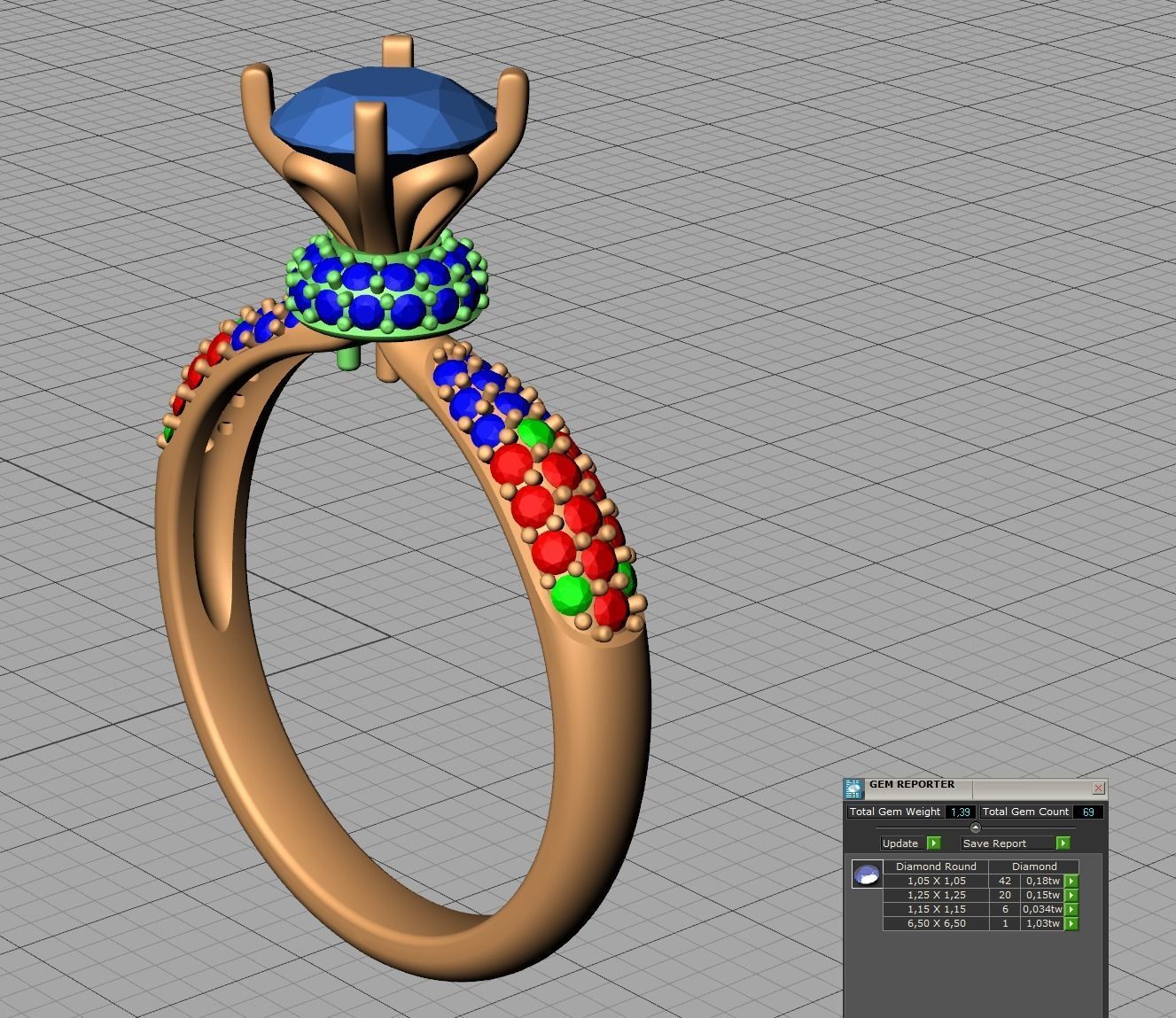 1ct Diamond Engagement ring Unique design 3dmodel 3D print model_8