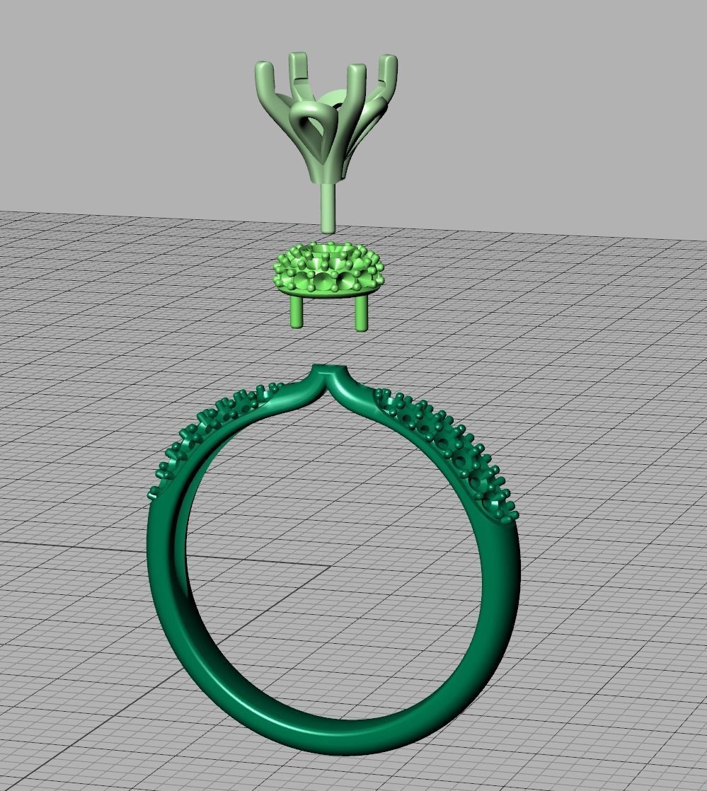 1ct Diamond Engagement ring Unique design 3dmodel 3D print model_13