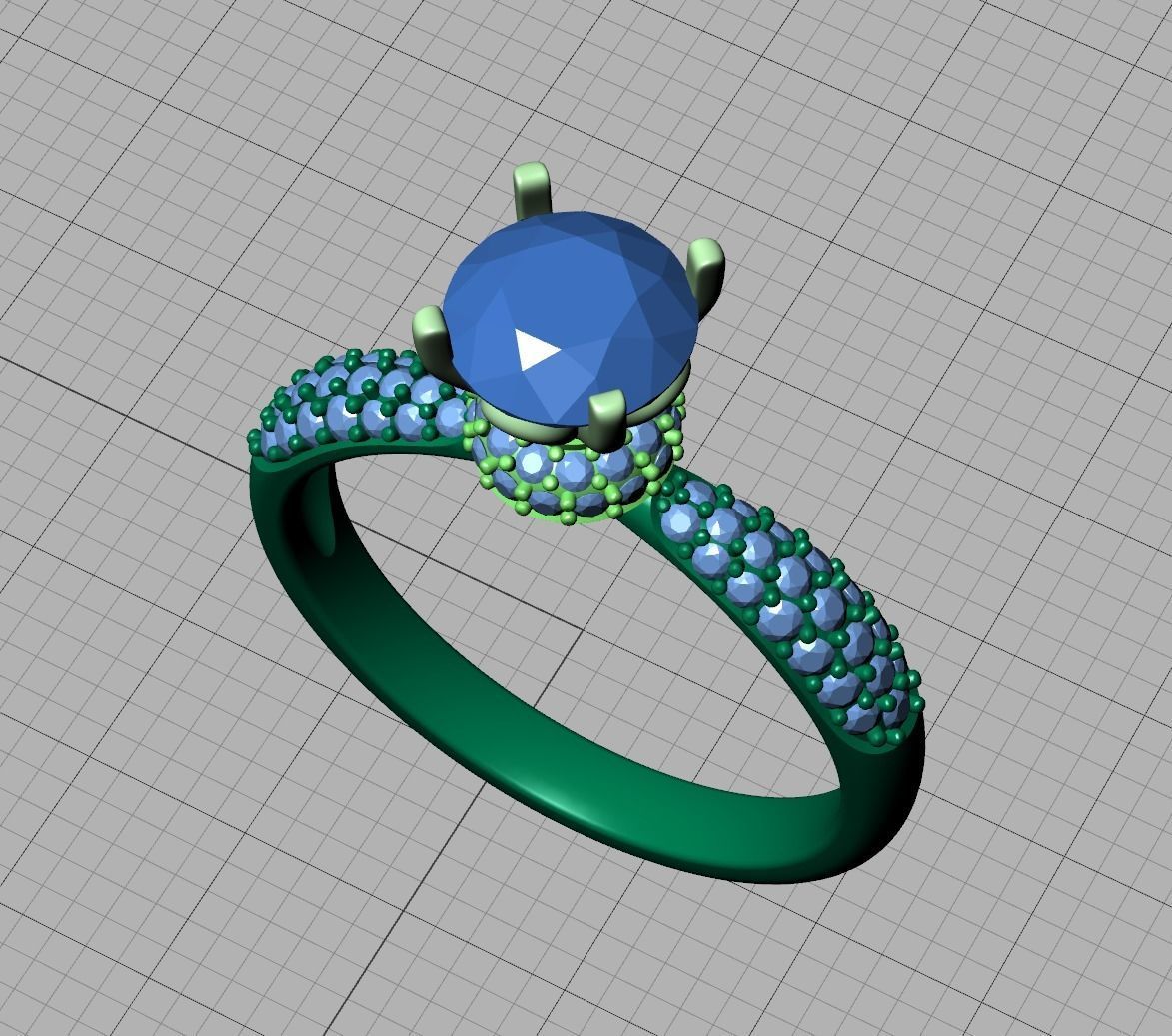 1ct Diamond Engagement ring Unique design 3dmodel 3D print model_10