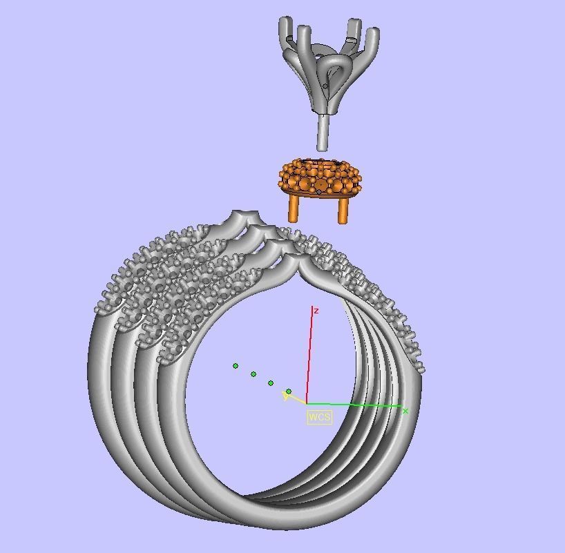 1ct Diamond Engagement ring Unique design 3dmodel 3D print model_16