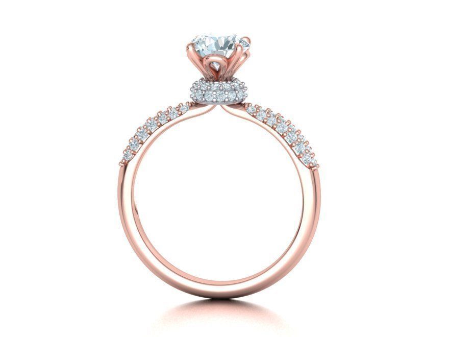 1ct Diamond Engagement ring Unique design 3dmodel 3D print model_19