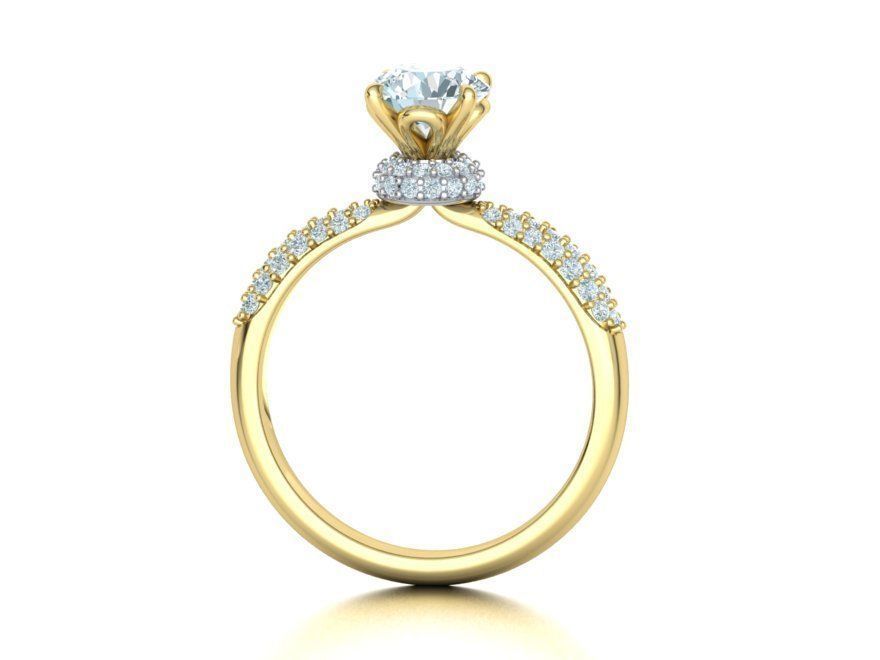 1ct Diamond Engagement ring Unique design 3dmodel 3D print model_18