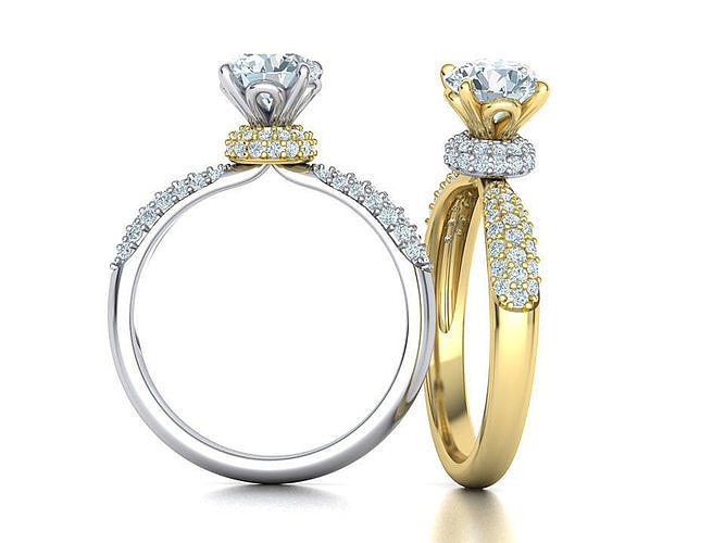 1ct Diamond Engagement ring Unique design 3dmodel 3D print model