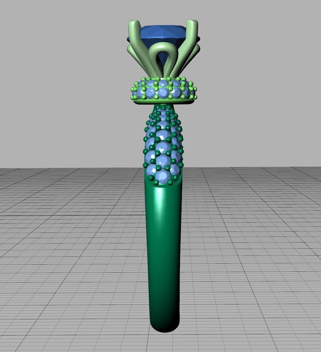 1ct Diamond Engagement ring Unique design 3dmodel 3D print model_11