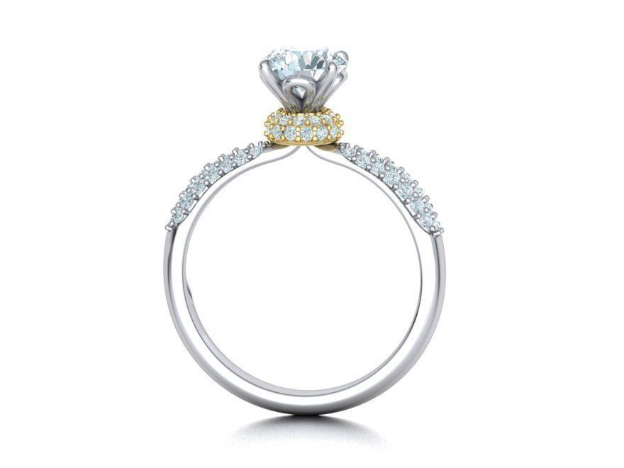 1ct Diamond Engagement ring Unique design 3dmodel 3D print model_17