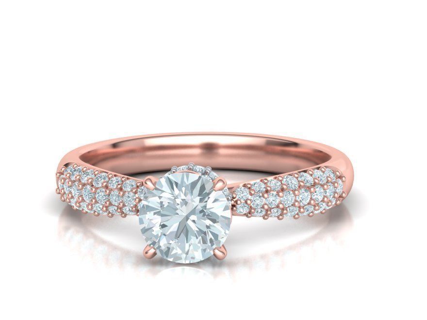 1ct Diamond Engagement ring Unique design 3dmodel 3D print model_5