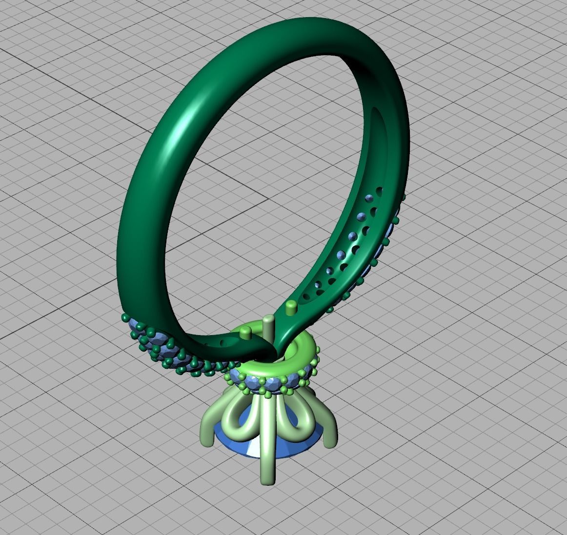 1ct Diamond Engagement ring Unique design 3dmodel 3D print model_12