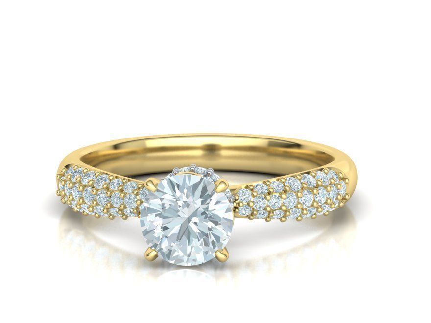 1ct Diamond Engagement ring Unique design 3dmodel 3D print model_3