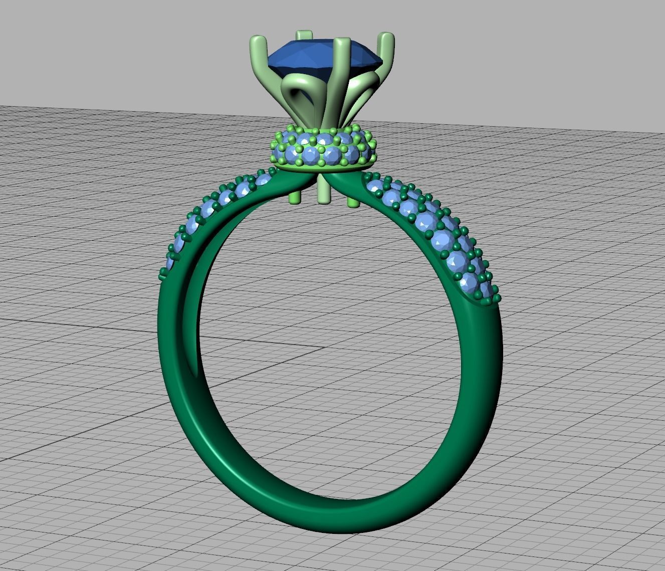 1ct Diamond Engagement ring Unique design 3dmodel 3D print model_9