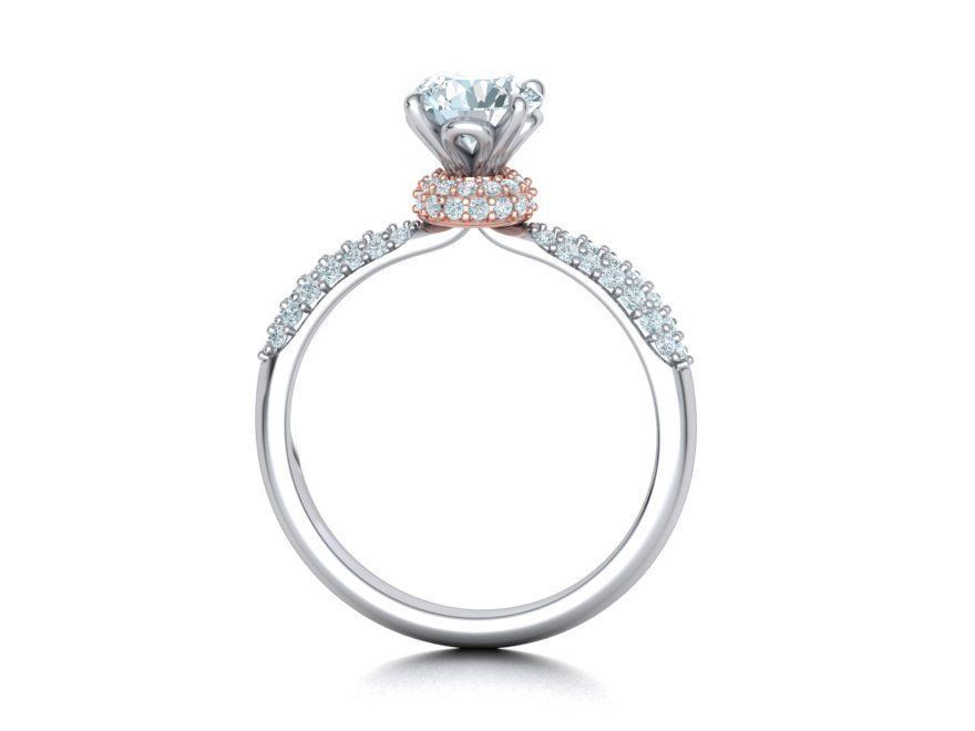 1ct Diamond Engagement ring Unique design 3dmodel 3D print model_20