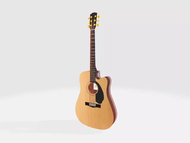 Realistic 3D Acoustic Guitar Free low-poly 3D model