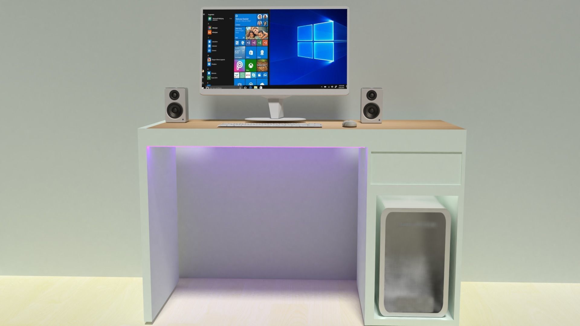 computer with desktp 3D model_1