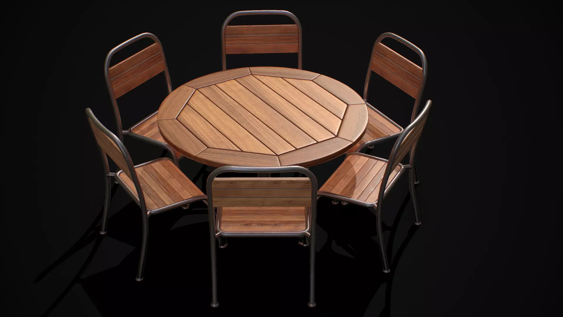Table and Chair 02 Low-poly 3D model_0