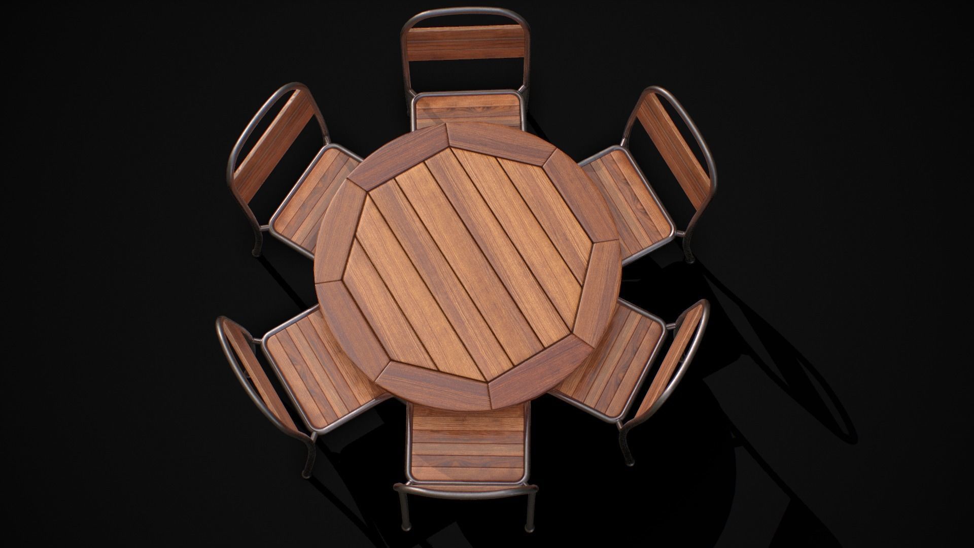 Table and Chair 02 Low-poly 3D model_2