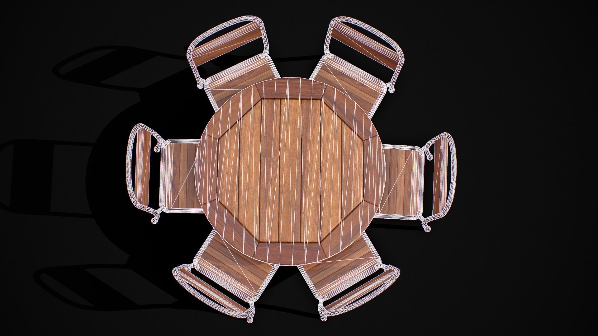 Table and Chair 02 Low-poly 3D model_5