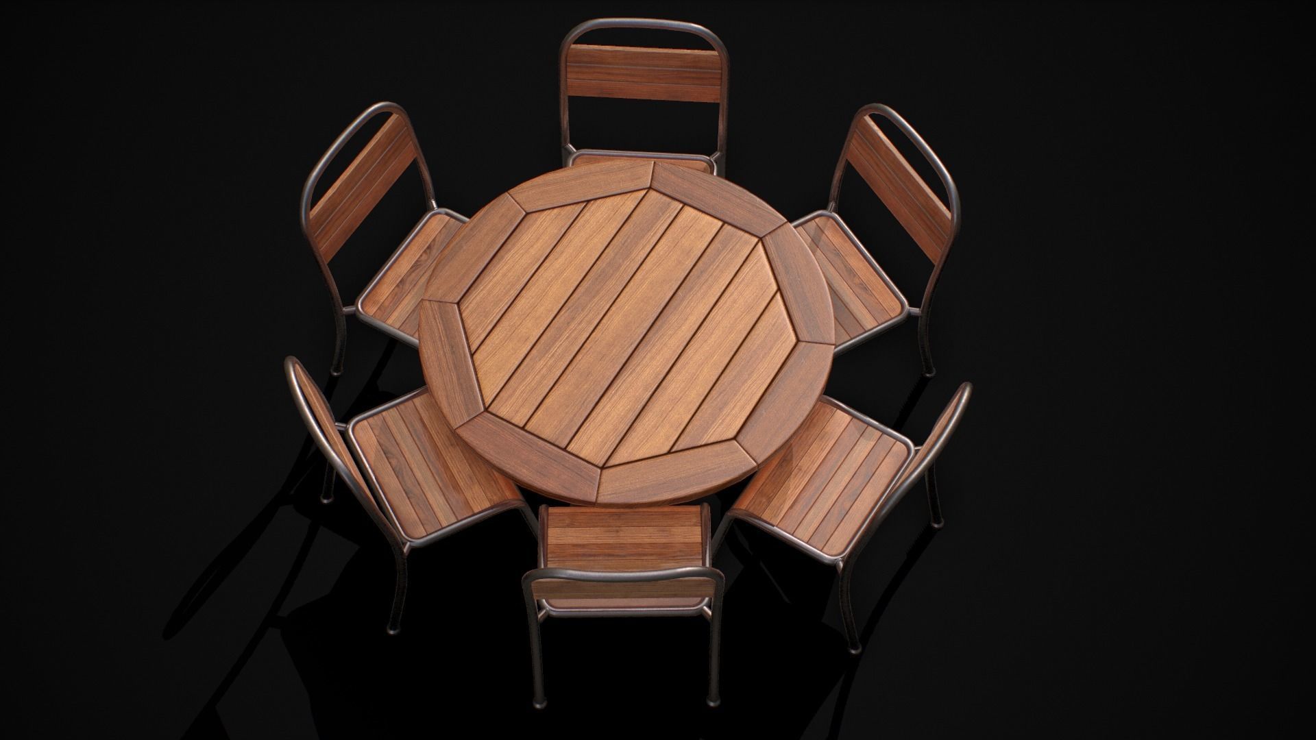 Table and Chair 02 Low-poly 3D model_1