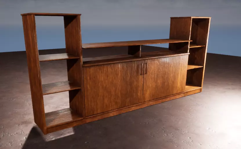 TV stand 3D model Element tables Game ready model UE4 Free low-poly 3D model