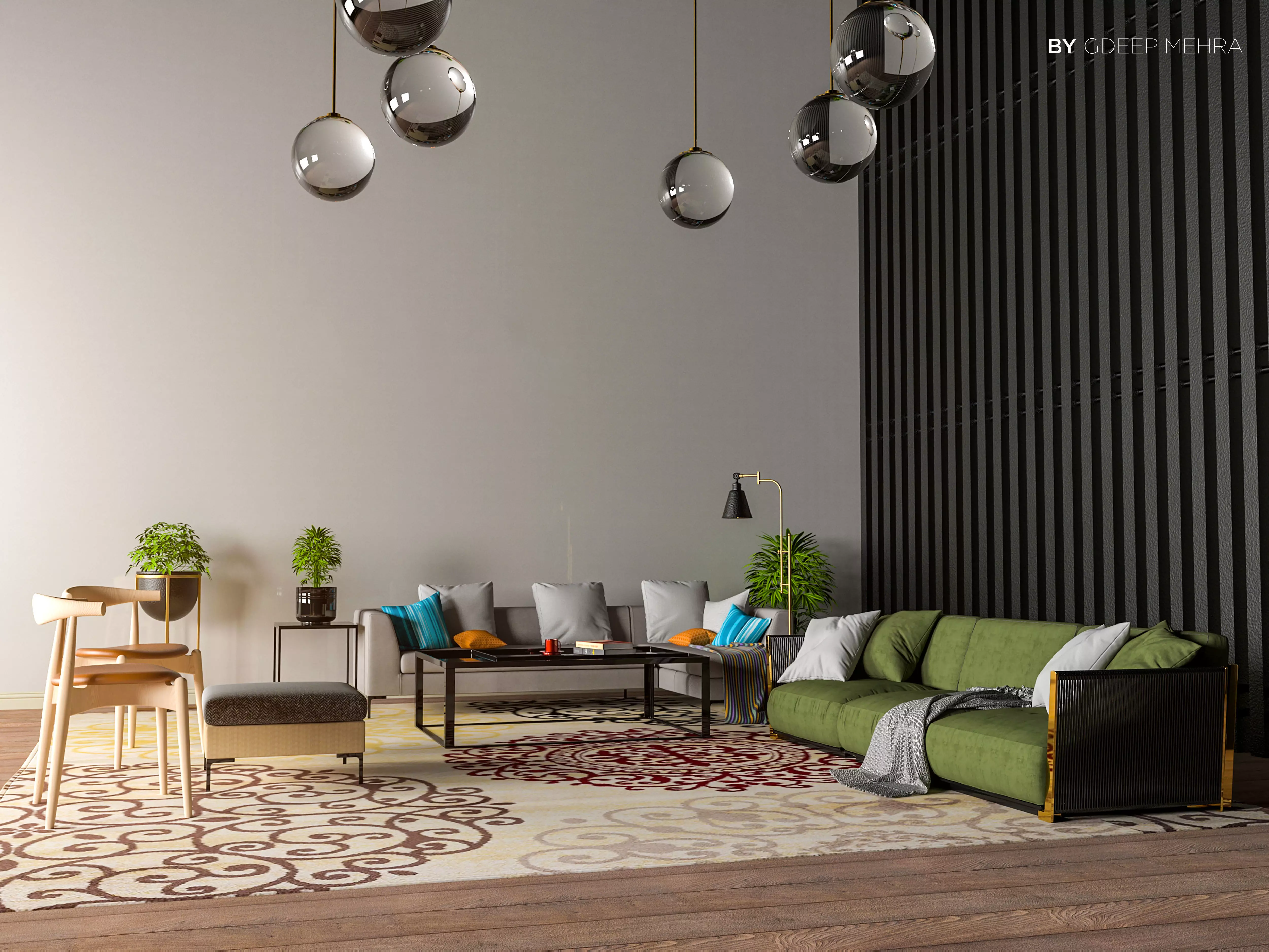 Drawing Room 3d Model 3D model_0