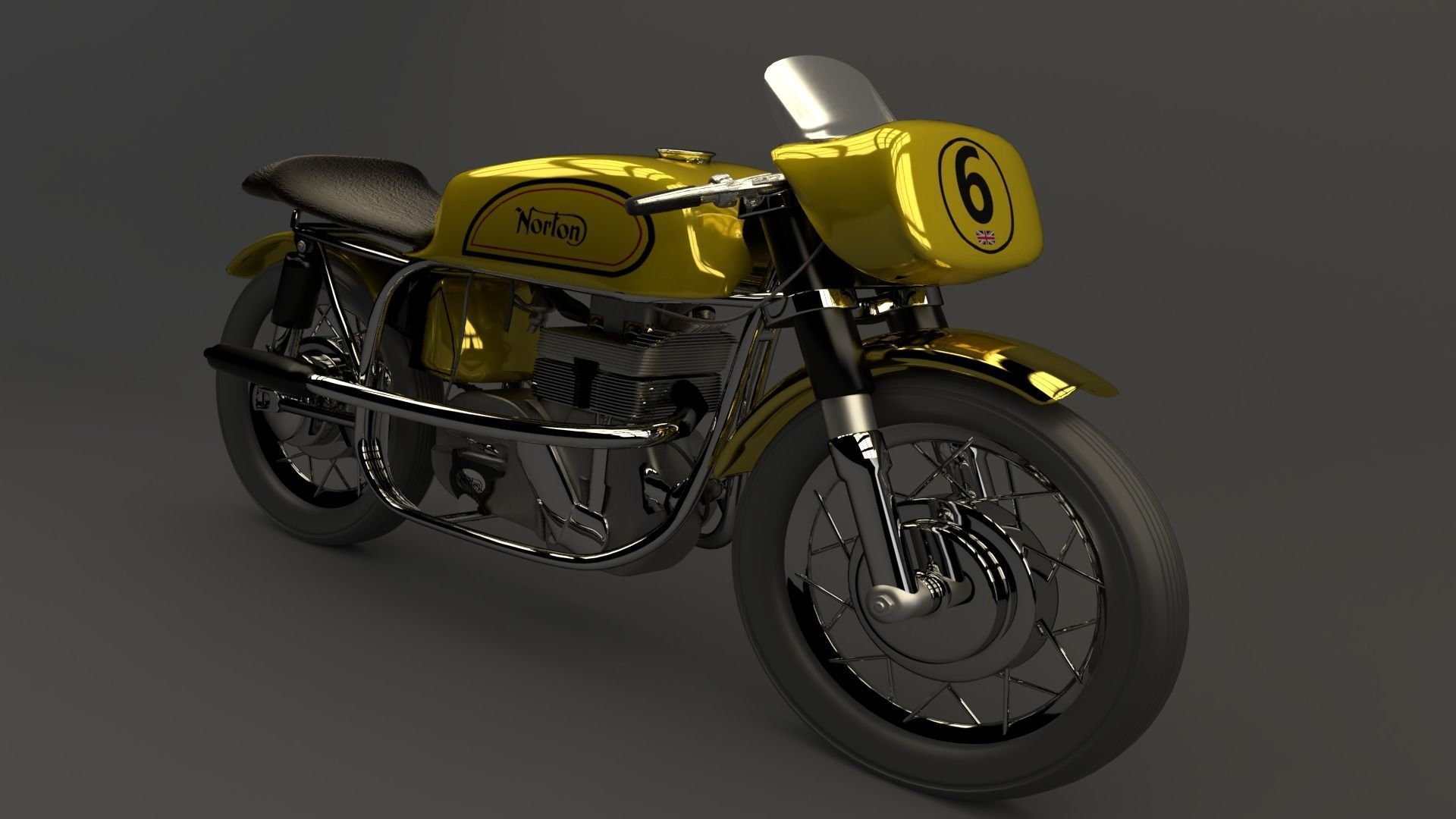 1947 Norton Manx Free 3D model_1