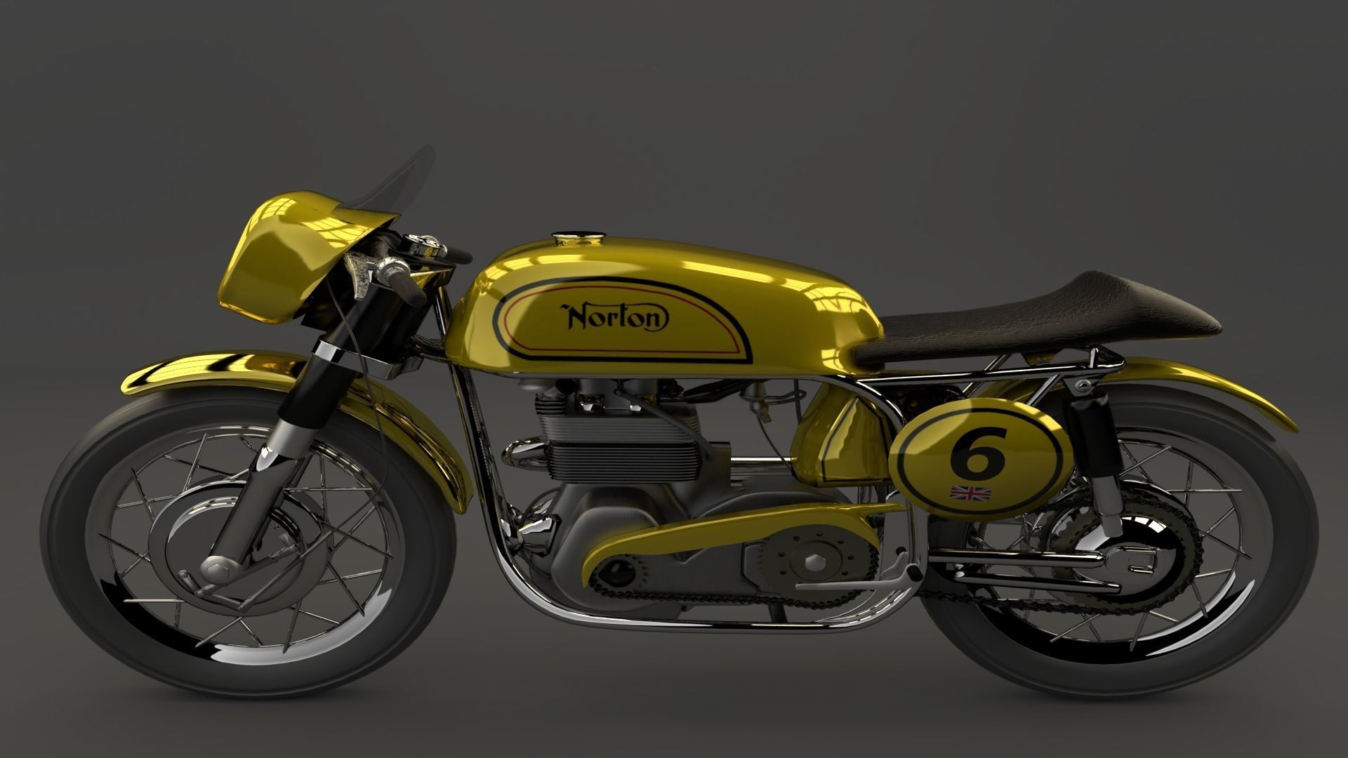 1947 Norton Manx Free 3D model_2