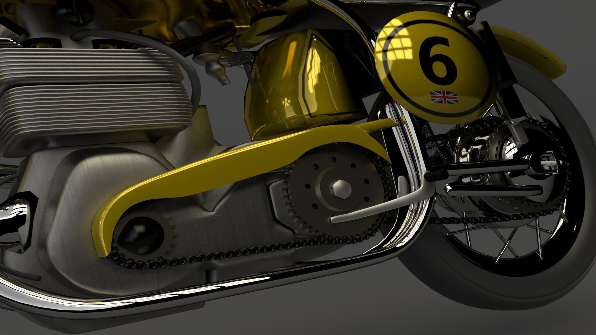 1947 Norton Manx Free 3D model_4