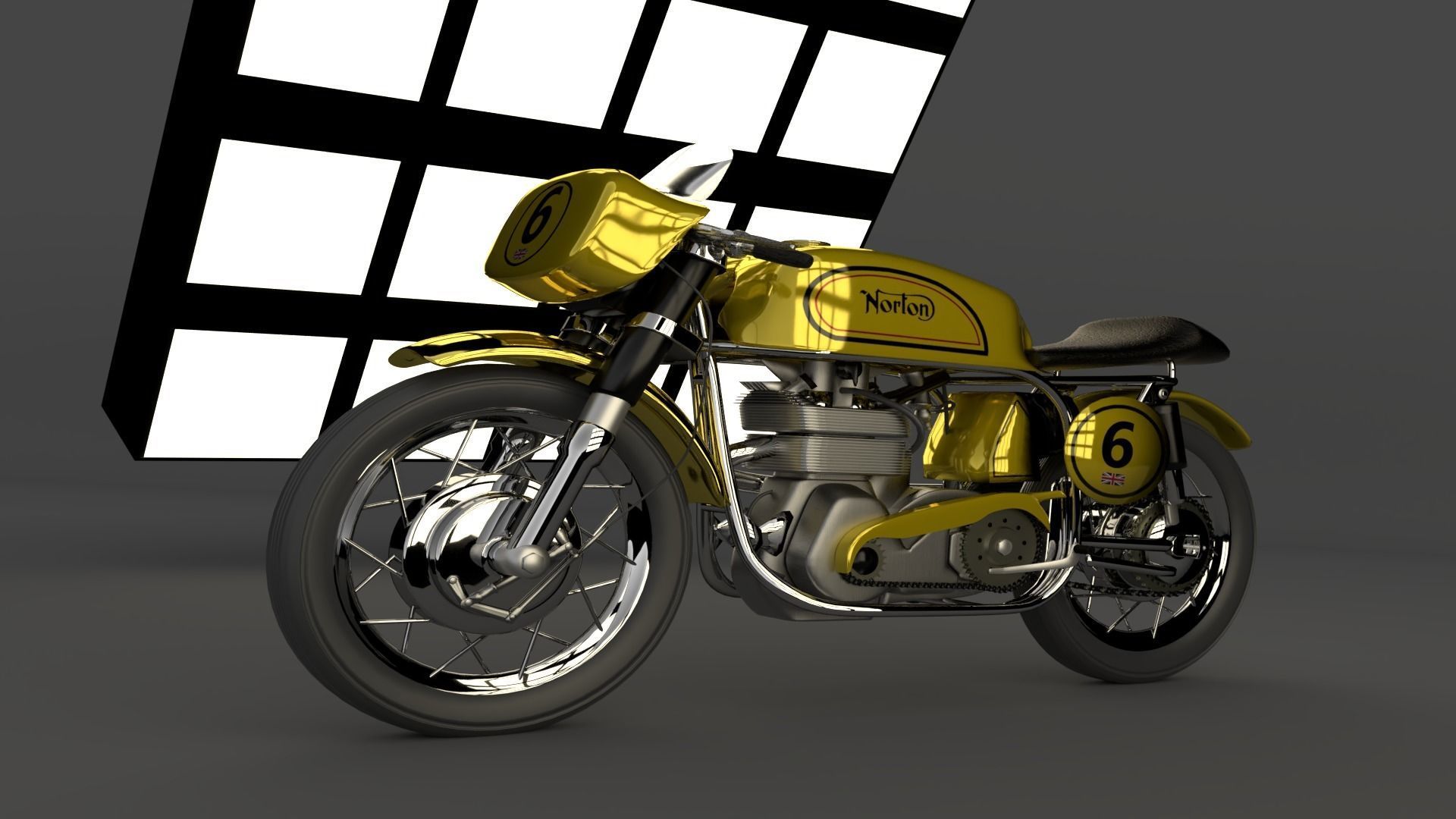 1947 Norton Manx Free 3D model_7
