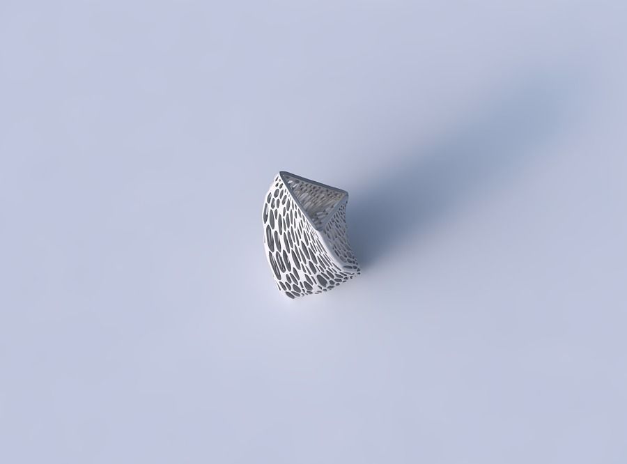 Vase twist tipped triangle with fine organic lattice 3D print model_2
