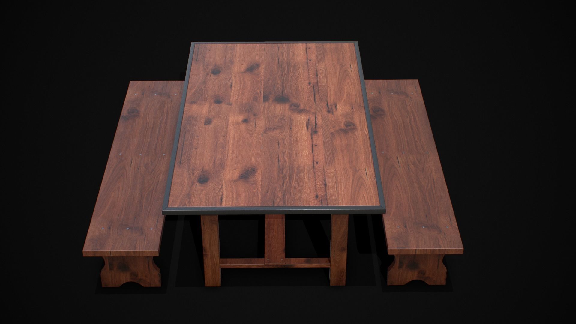 Table and Chair  Low-poly 3D model_3