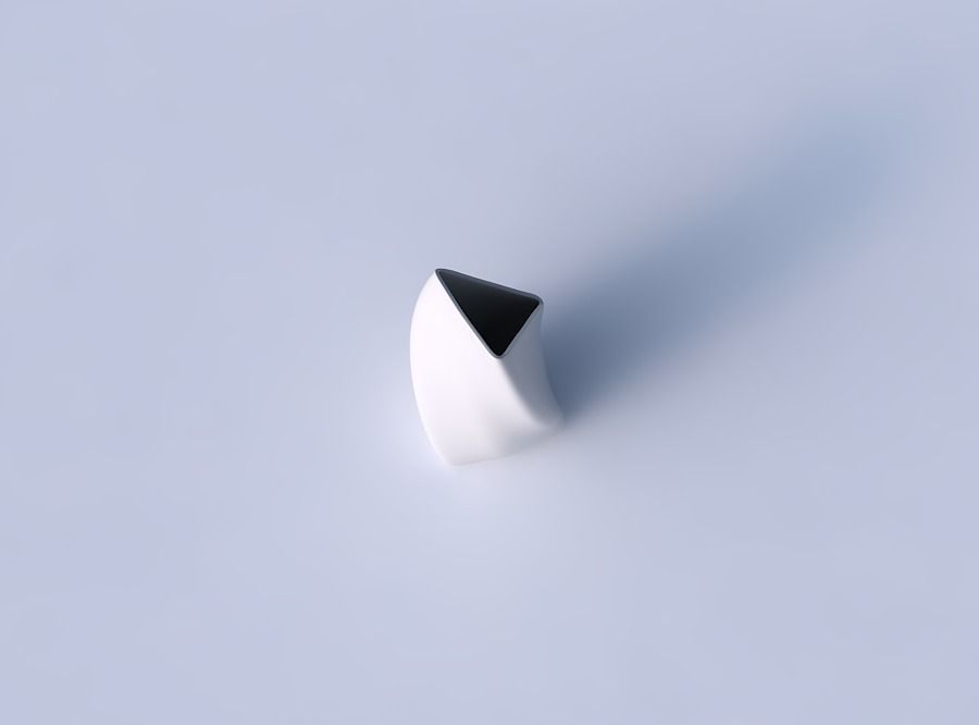 Vase twist tipped triangle with helix smooth 3D print model_2