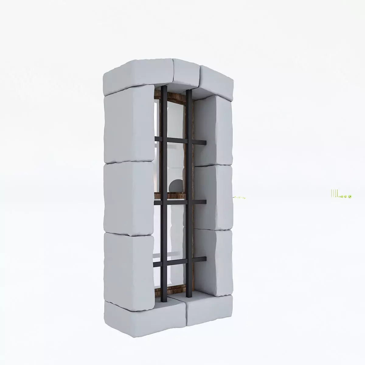 Old Stone Window Low-poly 3D model_0