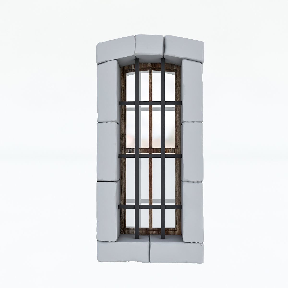 Old Stone Window Low-poly 3D model_5