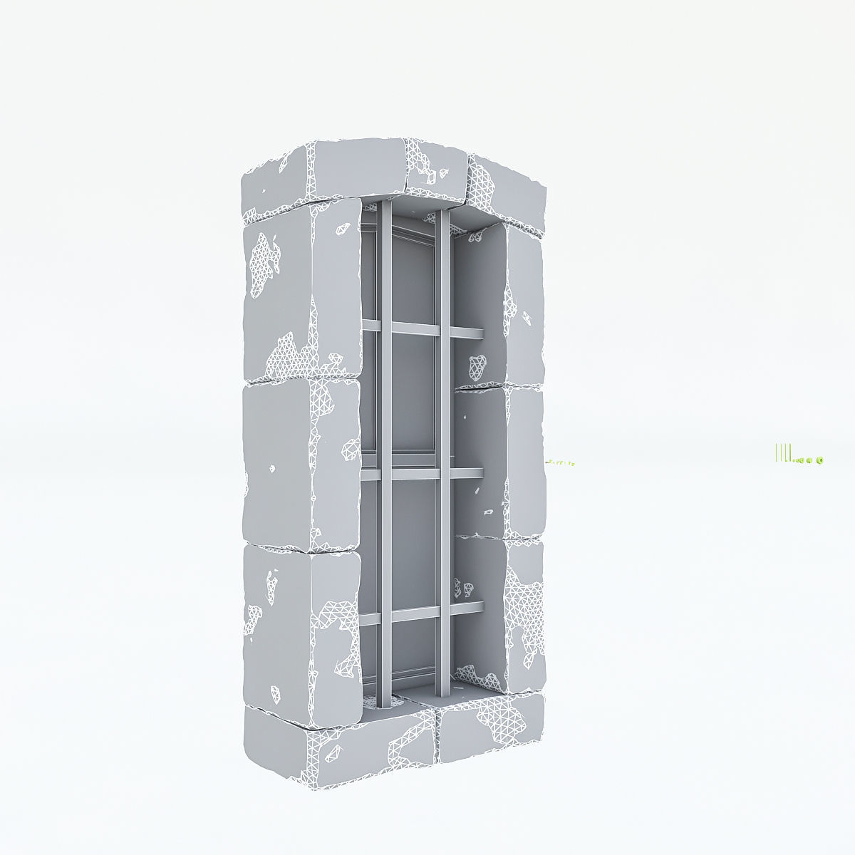 Old Stone Window Low-poly 3D model_2