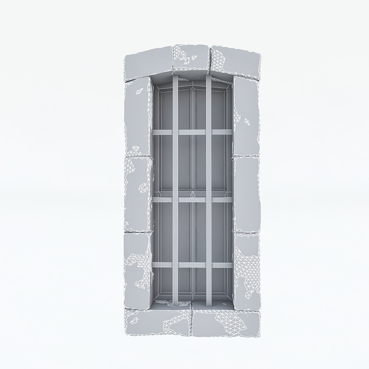 Old Stone Window Low-poly 3D model_6